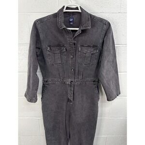GAP Washed Black LS Jumpsuit Boilersuit Denim / Women's Size 10